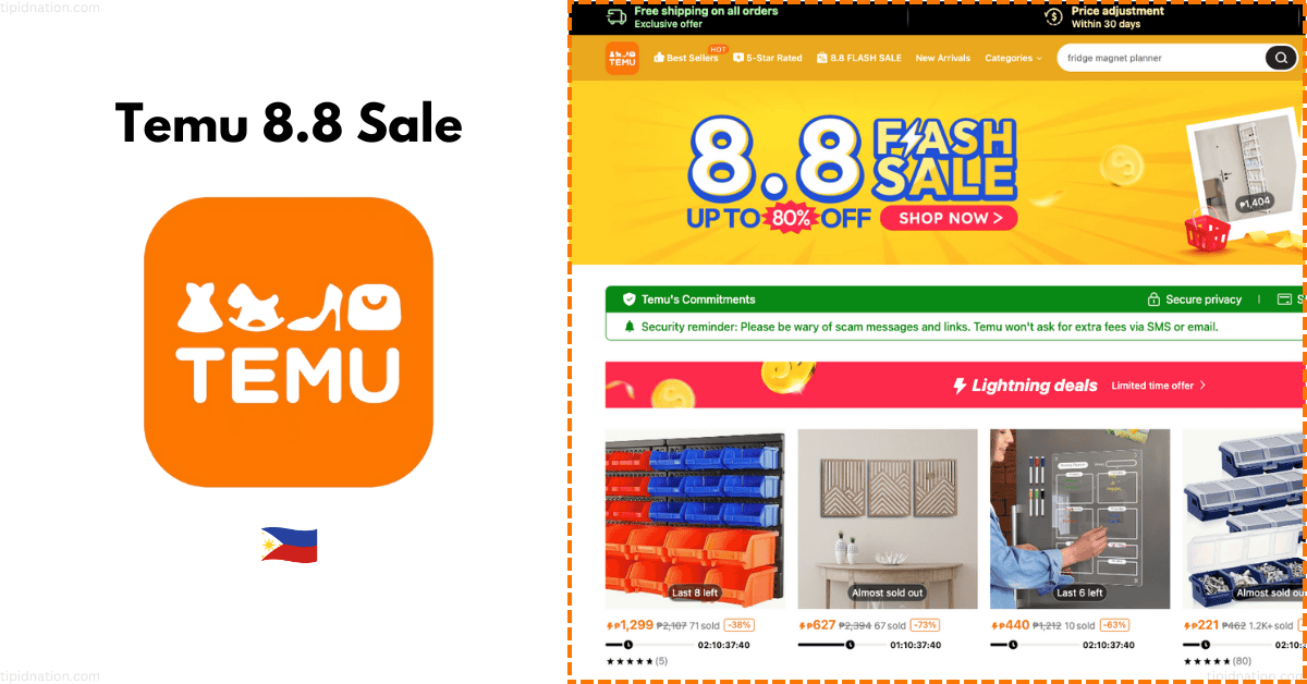 Temu 8.8 Sale