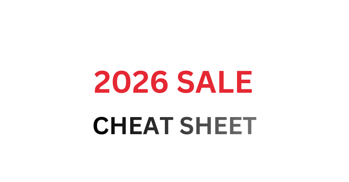 2026 Cheat Sheet