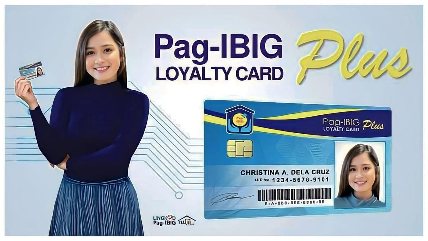 Sample Pag-IBIG Loyalty Card Plus, showing the EMV chip, cardholder name, and MID number layout