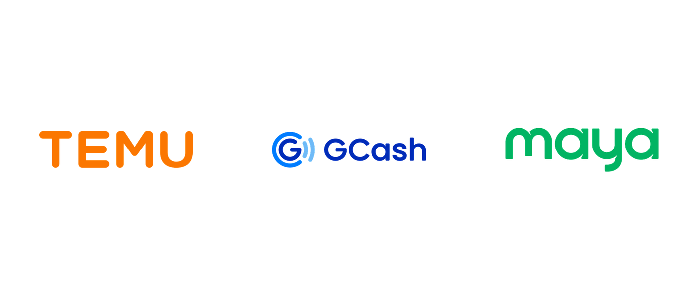 Temu, GCash and Maya logos for Temu payment troubleshooting