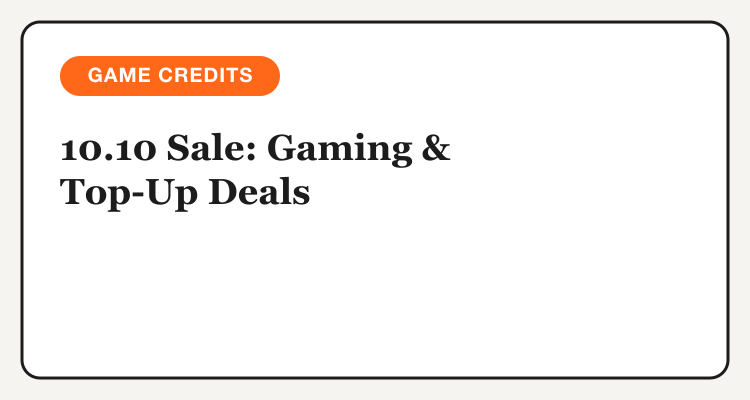10.10 Sale gaming and digital top-up deals, SEAGM and Gameseal