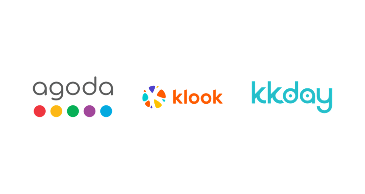 Agoda, Klook, and KKday logos