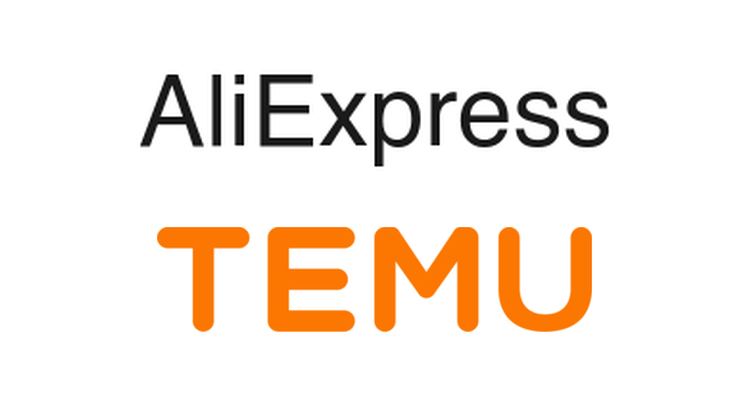 AliExpress and Temu logos
