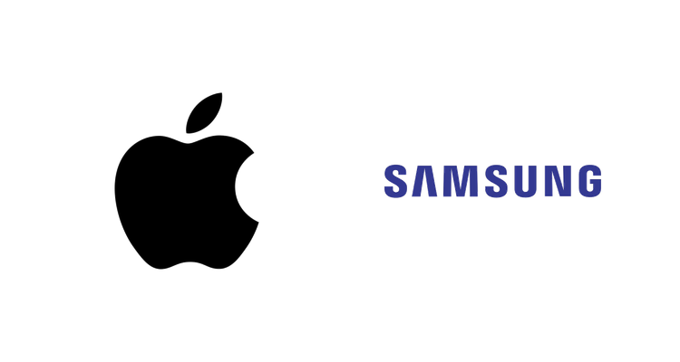 Apple and Samsung logos