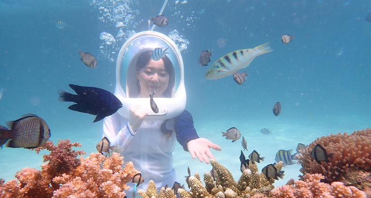 Boracay helmet diving, one of the best Klook Philippines deals