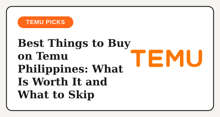Best things to buy on Temu Philippines card with the Temu logo