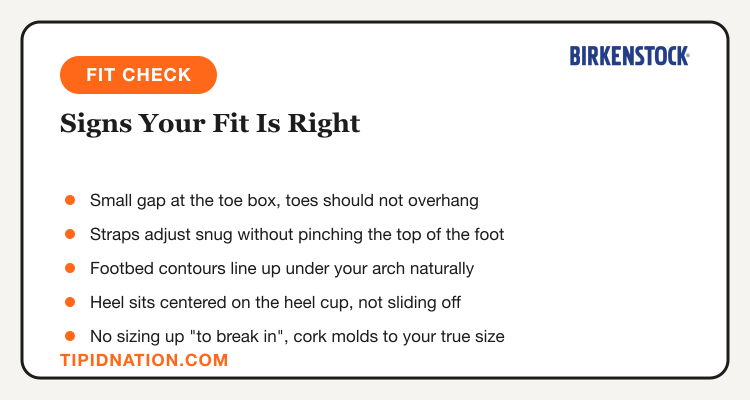 Signs your Birkenstock sandals fit correctly