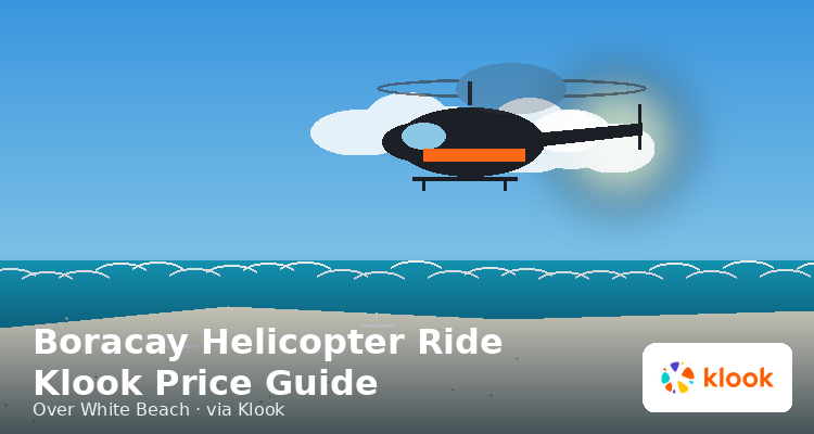 Helicopter flying over White Beach, Boracay