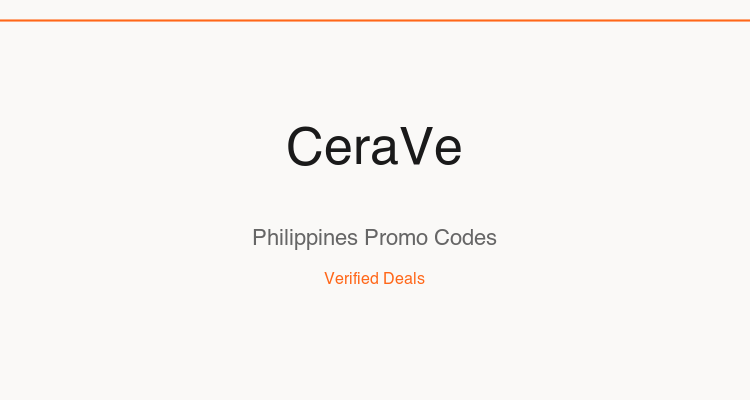 CeraVe Philippines promo codes and verified discount vouchers — June 2026 deals updated weekly by TipidNation