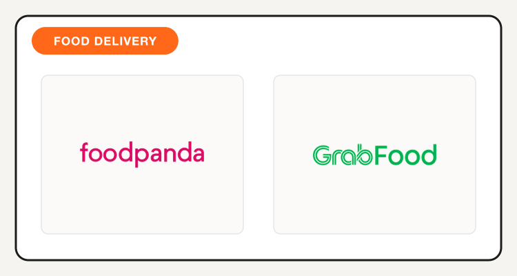 foodpanda and GrabFood logos