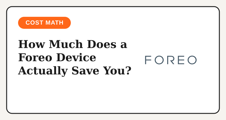 Foreo device cost savings compared to manual cleansing over three years
