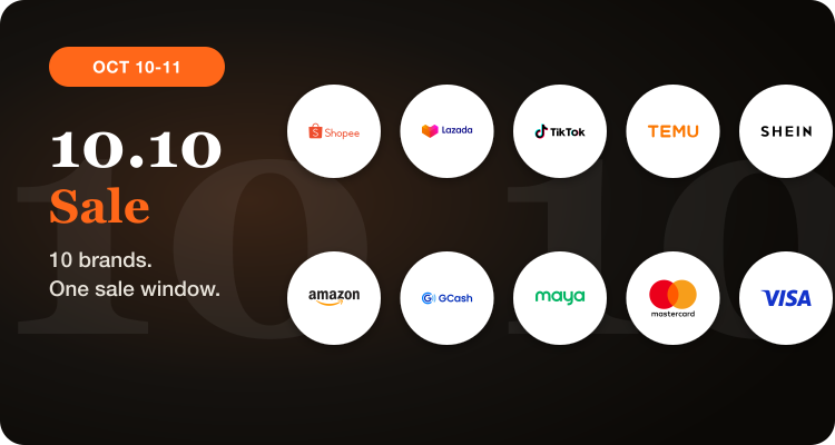 10.10 Sale Philippines: Shopee, Lazada, TikTok, Temu, SHEIN, Amazon, GCash, Maya, Mastercard, and Visa