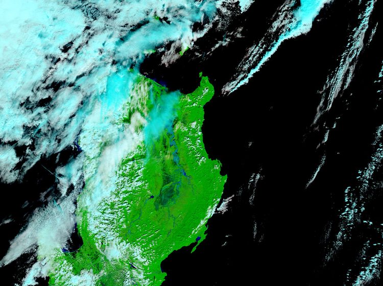 Satellite view of major flooding across Luzon, Philippines