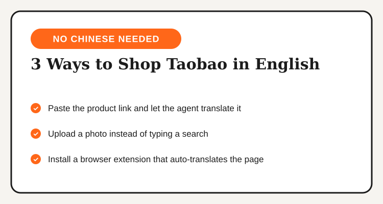 Three ways to shop Taobao Philippines in English without typing Chinese