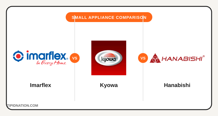 Imarflex vs Kyowa vs Hanabishi small appliance brand comparison