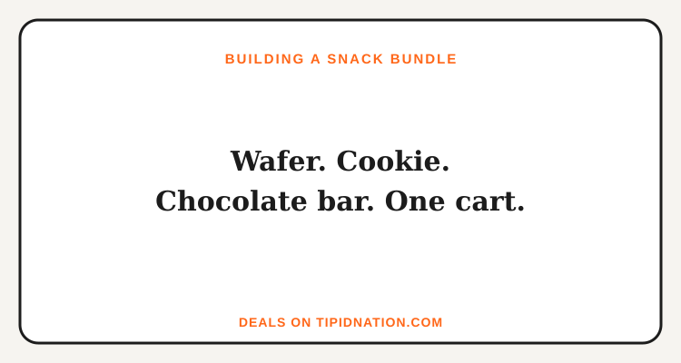 Building a complete Filipino snack bundle with wafer, cookie, and chocolate bar