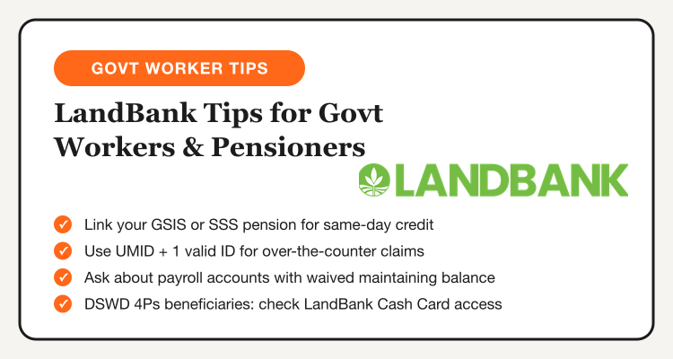 LandBank tips for government workers and pensioners in the Philippines