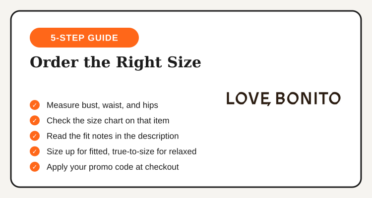 5-step guide to ordering the right Love, Bonito size