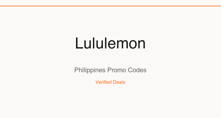 Lululemon Philippines promo codes and verified discount vouchers — June 2026 deals updated weekly by TipidNation