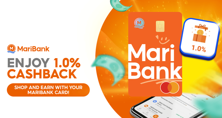 MariBank MariCard debit card cashback promo, enjoy 1.0% cashback
