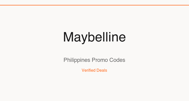 Maybelline Philippines promo codes and verified discount vouchers — June 2026 deals updated weekly by TipidNation