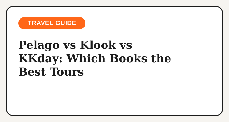 Pelago vs Klook vs KKday Philippines tours and activities comparison
