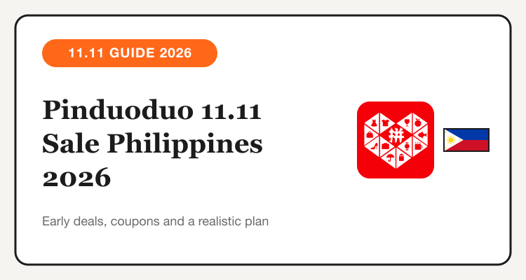 Pinduoduo 11.11 Sale Philippines 2026 guide with the Pinduoduo logo and Philippine flag