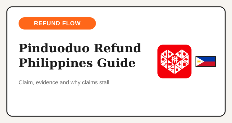 Pinduoduo refund guide for the Philippines with the Pinduoduo logo and Philippine flag
