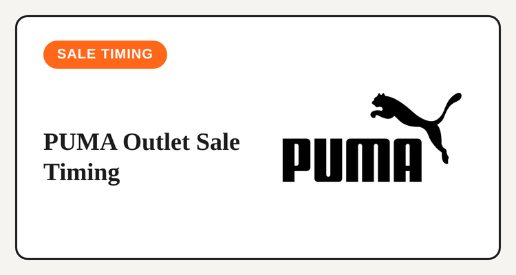 PUMA logo on a TipidNation sale timing guide card