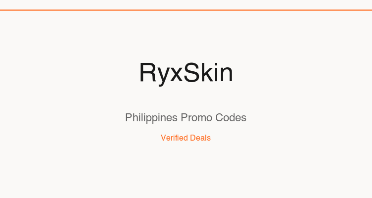 RyxSkin Philippines promo codes and verified discount vouchers — June 2026 deals updated weekly by TipidNation