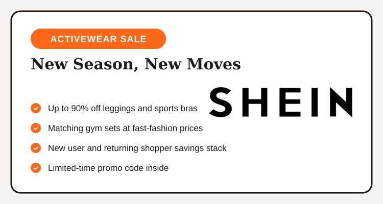 SHEIN activewear promo highlights: leggings, sports bras, and gym sets discount