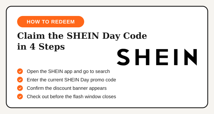 Four steps to redeem the SHEIN Day promo code in the Philippines