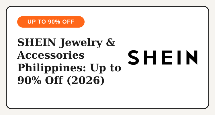 SHEIN Philippines jewelry and accessories promo, up to 90% off earrings, necklaces, rings, and bag charms