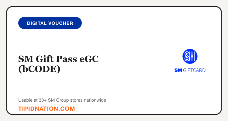 SM Gift Pass eGC (bCODE) via Gifted.PH