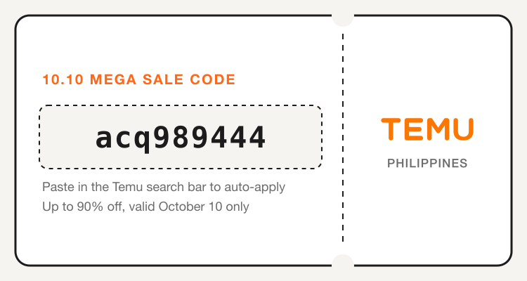 Temu 10.10 Mega Sale coupon code acq989444