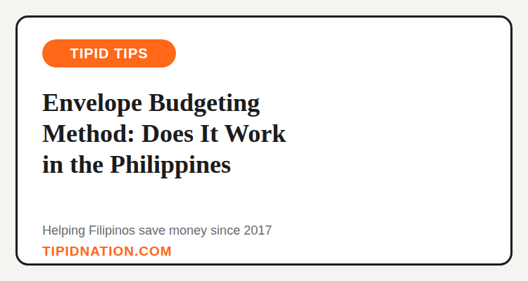Envelope budgeting method Philippines