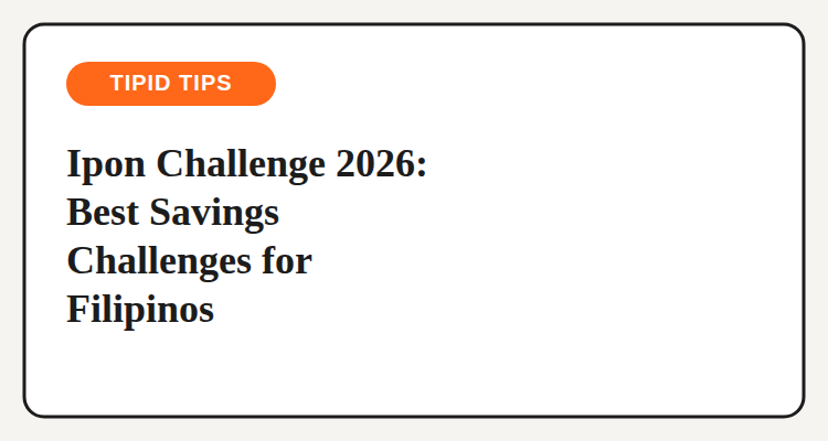 Ipon challenge formats for Filipinos in 2026