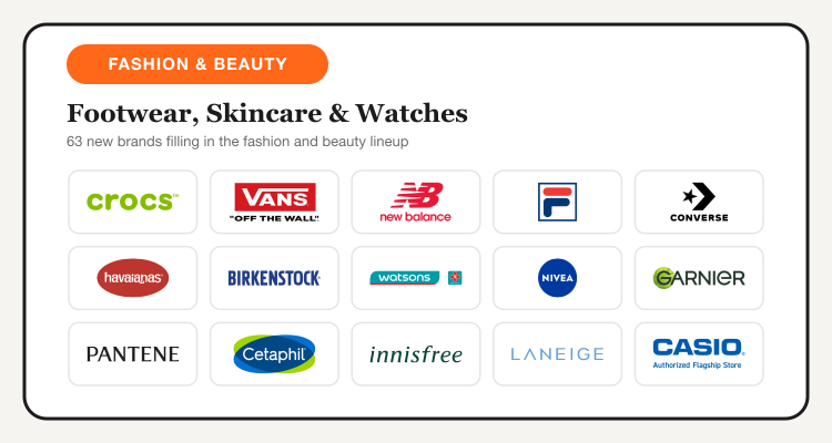 Fashion and beauty brands added to TipidNation: Crocs, Vans, New Balance, Watsons, NIVEA, Innisfree, Casio, and more