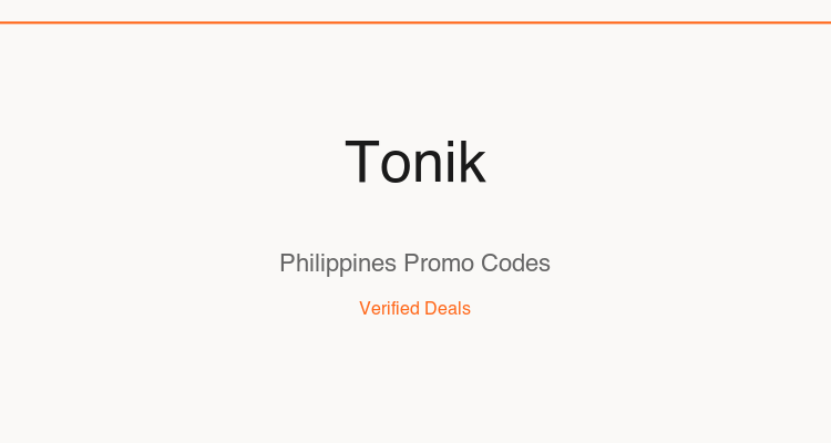 Tonik Philippines promo codes and verified discount vouchers — June 2026 deals updated weekly by TipidNation
