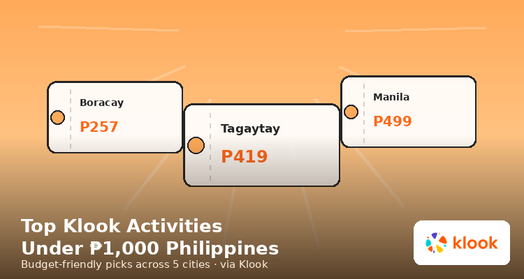 Budget Klook activities under ₱1,000 across the Philippines