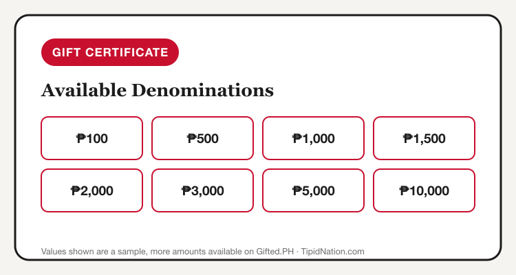 Vikings Gift Certificate available denominations on Gifted.PH