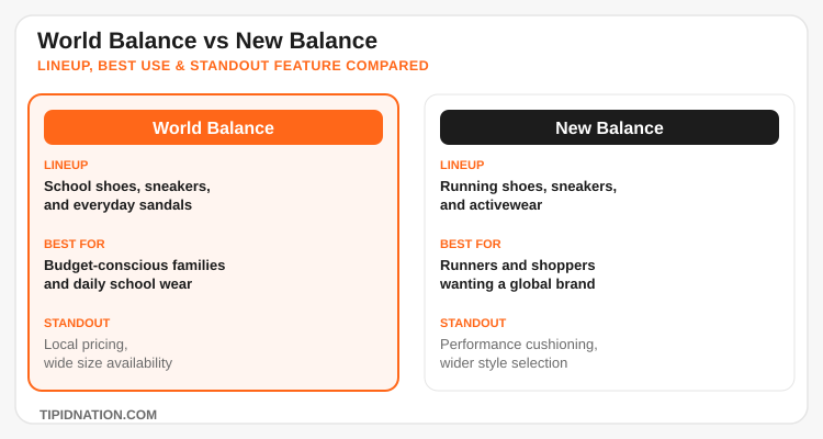 World Balance vs New Balance lineup and best use case comparison