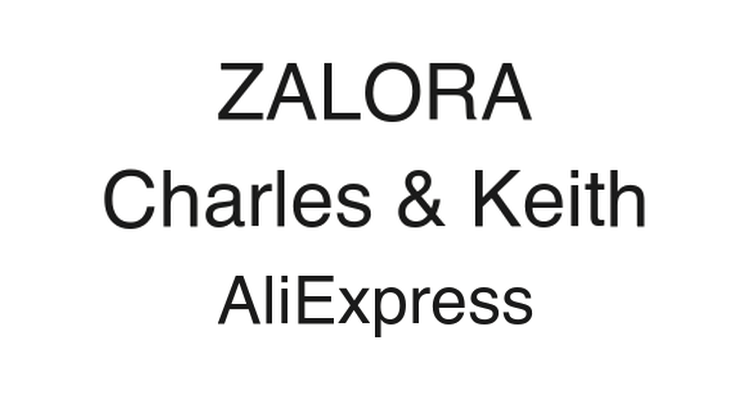 ZALORA, Charles & Keith, and AliExpress logos