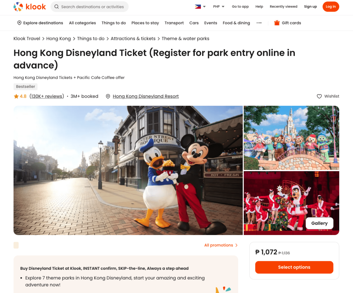 hong kong disneyland ticket klook