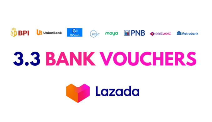 Lazada 3/3 Bank Vouchers